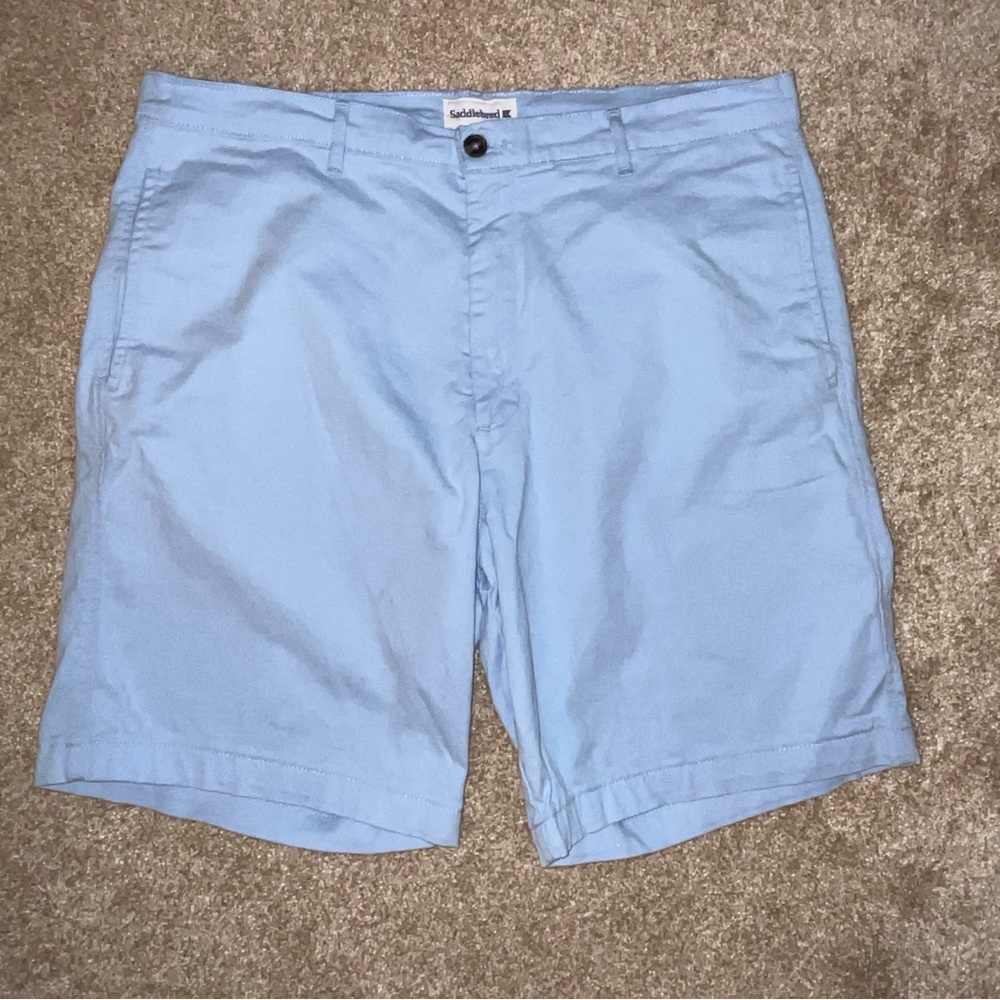 Saddlebred Blue Flat Front Shorts‎